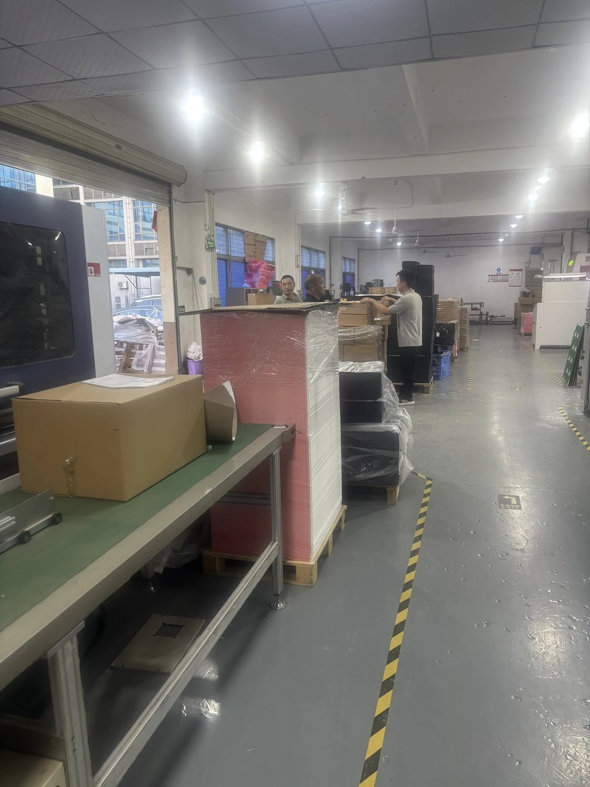 Packaging production and sample review area