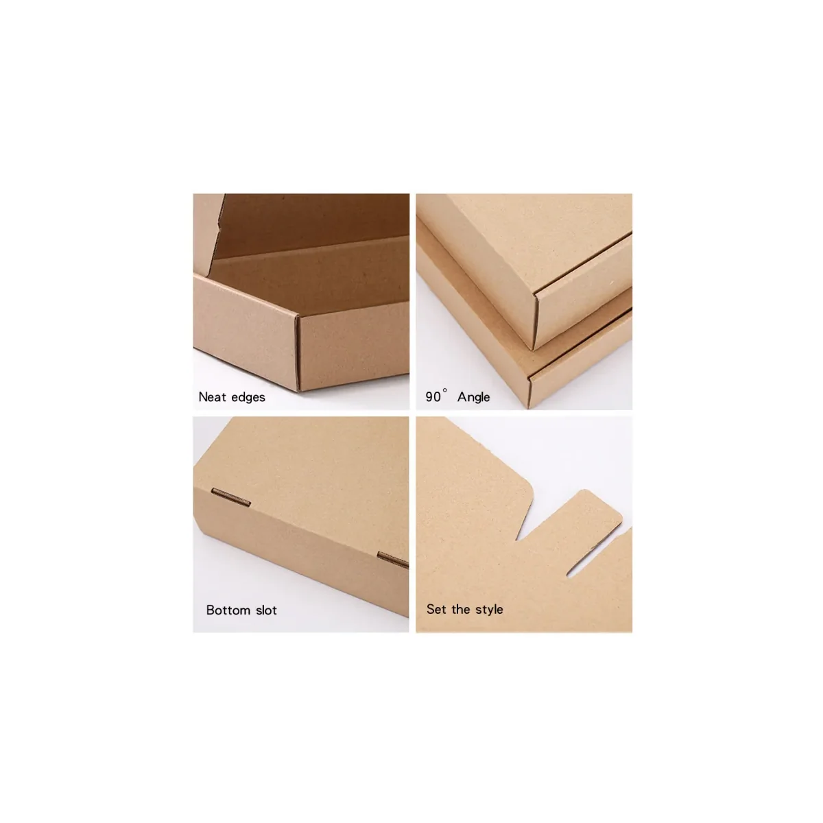 Kraft corrugated mailer box edge and corner details
